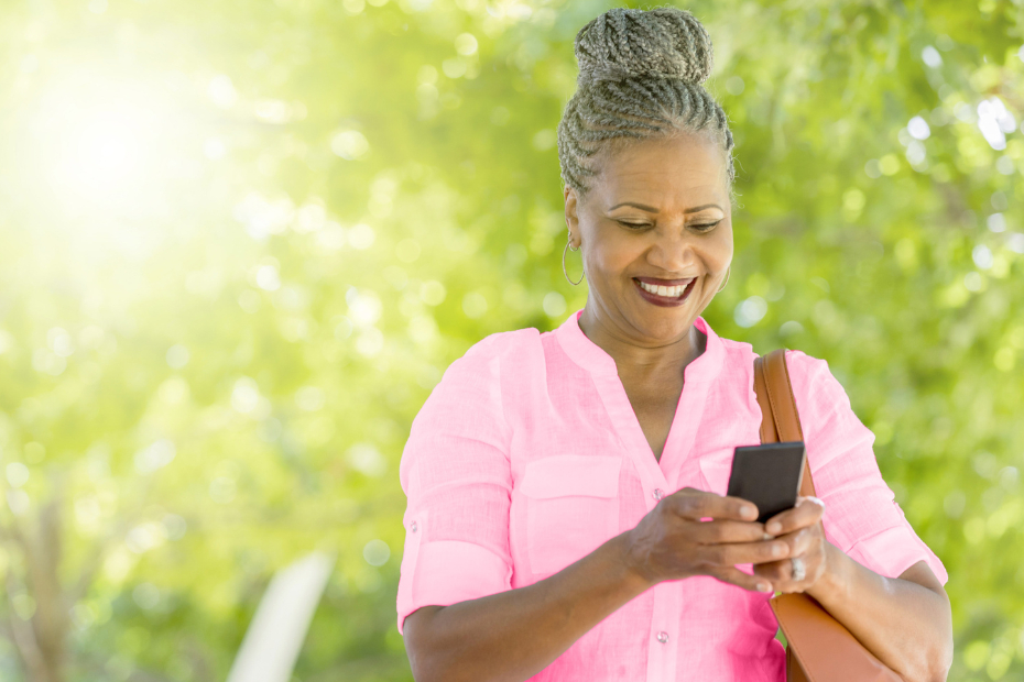 Lady texting on her phone