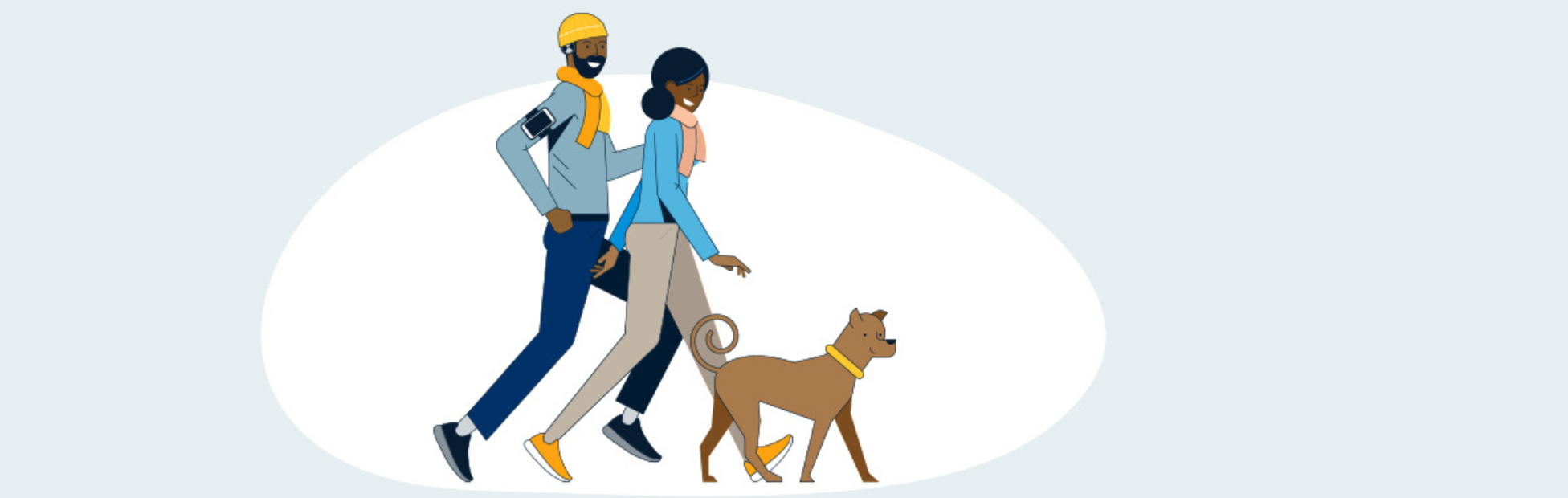 People walking their dog